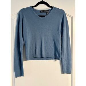 Jamie Scott V-Neck‎ Sweater Womens Small Blue Acrylic Knit Pullover